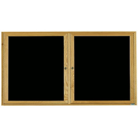Aarco Enclosed Changeable Letter Board, BlackFelt, RedOakFrame, High Gloss Lacquer Finish, 36''Hx72''W ODC3672
