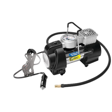 Performance Tool 12V Tire Inflator, Portable Air Compressor, 150 PSI, LED Light 60404