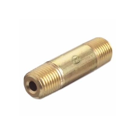 Western Enterprises Pipe Thread Nipples, 3,000 PSIG, Brass, 1/4 in (NPT), 10PK 312-BN-4-35HP