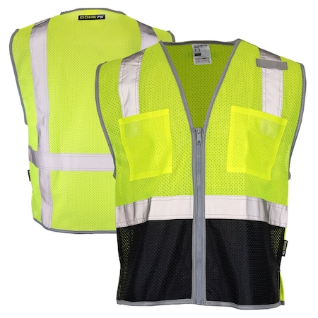 Dome75 Hi-Vis Safety Vest XXS/XS Class ANSI/ISEA 107-2020 Class 2 , Zippered Front Closure 2 Pockets DV1222