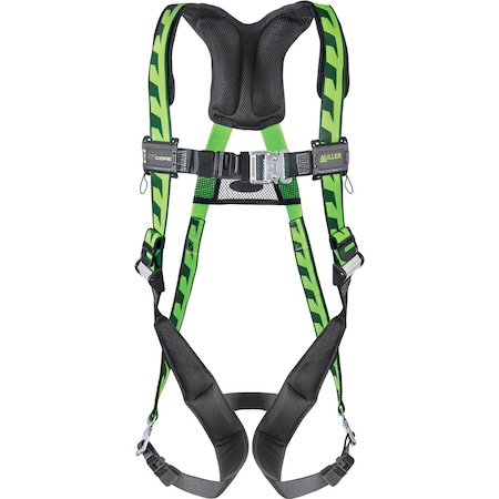 Miller Premium Breathable Full-Body Harness, w/Steel Hardware, 5 Points of Adjustment, w/Back D-Ring, and Quic AC-QC/XSGN