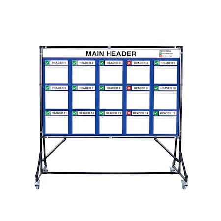 5S Supplies Lean Metric Board 72in x 46in ACRYLIC (With Stand) LMB-7246-ACRYLIC-STAND-STANDARD