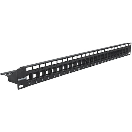Intellinet Network Solutions BLANK PATCH PANEL; 24-PORT, 1 U, BLACK,  720847