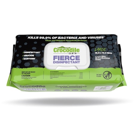 Fierce Crocodile Cloth, Disinfecting Wipes, 80 wipes 9190-080