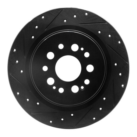 Dynamic Friction Co DFC Brake Rotor - Drilled and Slotted - Black 633-59070L