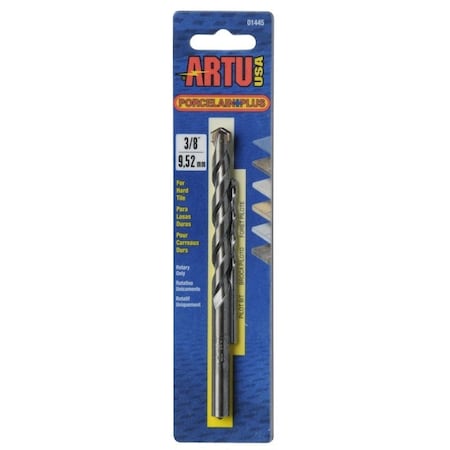 Artu 0 Drill Bit, 38 in Dia, 5516 in OAL, Flat Flute, 2Flute, 38 in Dia Shank, Straight Shank 1445