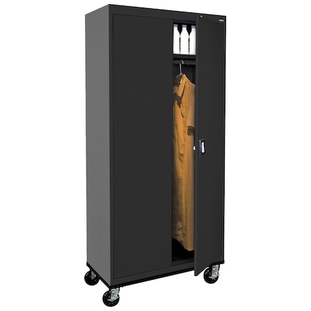 Sandusky Lee Solid Door Storage Cabinet, 36 in W, 78 in H, 24 in D, Black TAWR362472-09