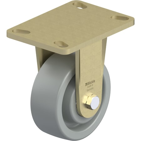 Blickle Rigid Plate Caster, Gry Nylon, 5", 1650 lb. BS-SPOG 127K-16