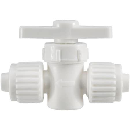 Flair-It 3/8'' PEX x 3/8'' PEX Plastic White Straight Stop Valve 16879