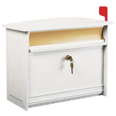 Gibraltar Mailboxes MSK000W Mailbox, Polymer, White, 1514 in W, 71316 in D, 1212 in H MSK00WAM