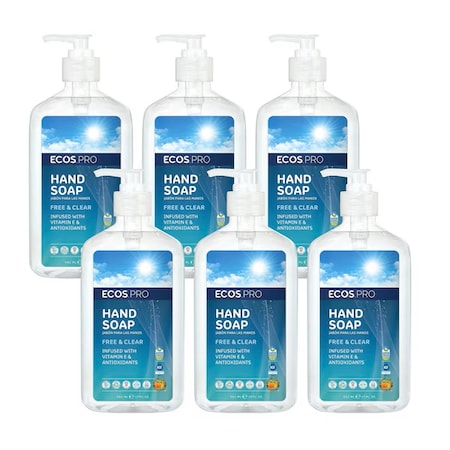 Ecos Pro Hand Soap, Biodegradable, Fragrance Free, 6 PK PL9663/6