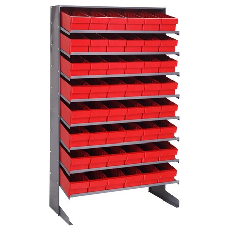 Quantum Storage Systems SINGLE SIDED PICK RACK W/48 RED BINS QPRS-602RD