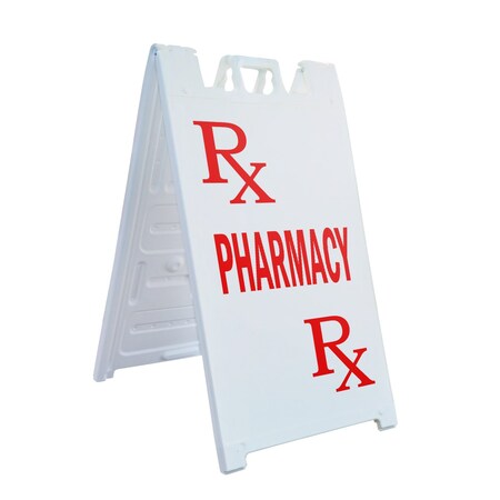Signmission Pharmacy, A-Frame & 2 Decals Installed, Heavy-Duty Plastic Frame SBHD-D-2436-Pharmacy