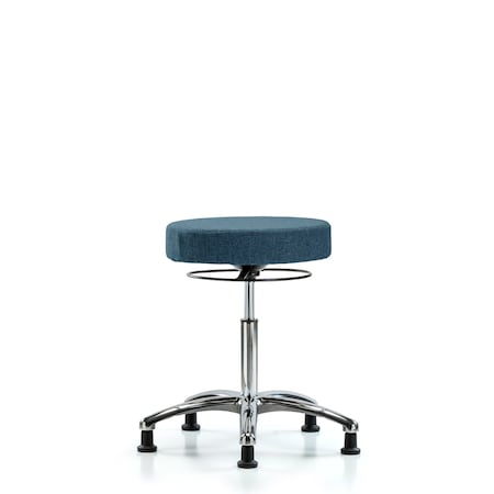Blue Ridge Ergonomics Bench Stool, Med, Fabric, Chrome, Glides Blu BR-FMBSO-CR-NF-RG-F43