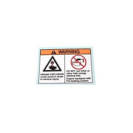Jlg REPLACEMENT DECAL, ETHER WARNING 1706300