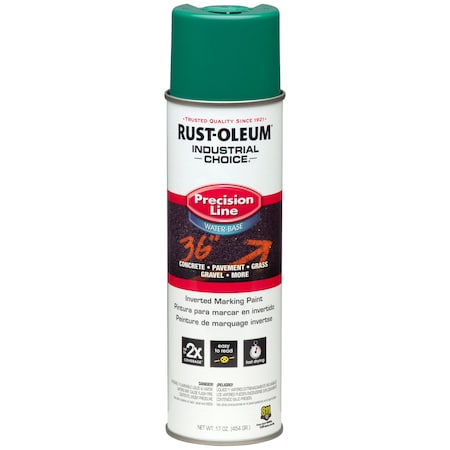 Industrial Choice Inverted Marking Paint, 17 oz., Safety Green, Water -Based 1834838