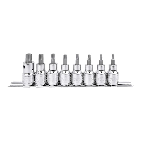 Genius Tools 8 Pc 1/2inDr. Star Bit Socket Set BS-408T