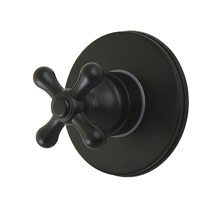 Kingston Brass Single-Handle Six-Way Diverter Valve with Round Trim Kit, Matte Black KS4030AX
