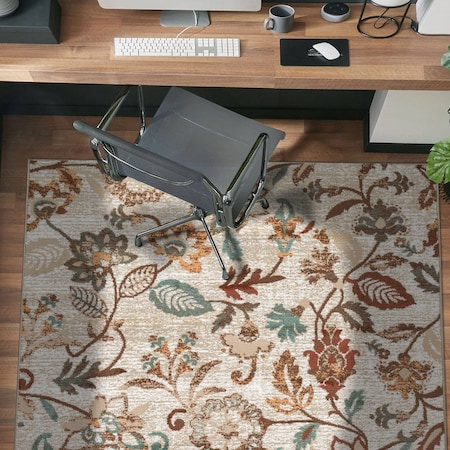 World Rug Gallery Vine Floral Area Rug 4 ft x 6 ft Beige WR145BEIGE4X6
