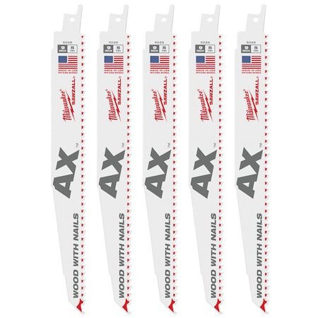 Milwaukee Tool 9" 5 TPI The Ax Sawzall Blade (25 Pk) 48-00-8026