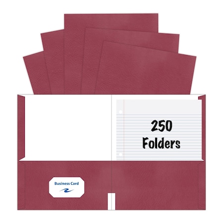 Roaring Spring Paper Pocket Folder, Scarlet, PK 250 50112CS