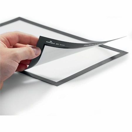 Durable Office Products DURAFRAME Self-Adhesive Magnetic Letter Sign Holder, Silver, 2PK 476923