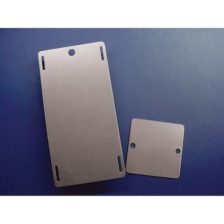 Brady Blank Tags, 2.5in H x 5in W, Steel, Silver, 10PK 89227