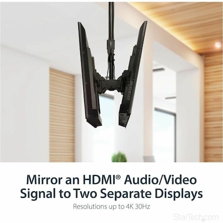 Startech.Com DISPLAYS THE SAME IMAGE WITH SOUND ON 2 SCREENS - SPLITS AN HDMI VIDEO SIGNAL UP ST122HD4KU