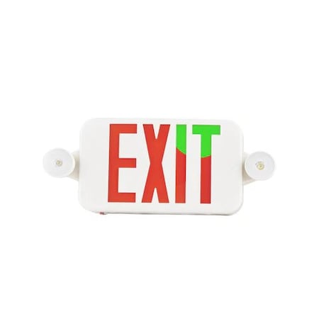Beyond Led Technology H5, LED Exit & Safety Sign, 2W, Switchable Color Lens, Red & Green, CCT Adj 6K-7K, 3.6V 1000MAH Batt, 2PK 156732