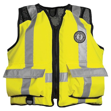 Mustang Survival Hi-Vis Vest, 2XL/3XL, 15.5lb, Foam, GRN/YLW MV1254T3-239- XXL/XXXL