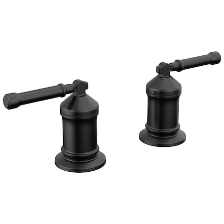 Delta Broderick 2 Handle Roman Tub Handle Kit-Lever In Matte Black H596BL