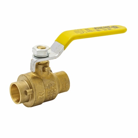 Zoro Select 1/2" Sweat Brass Ball Valve Inline 107-843NL