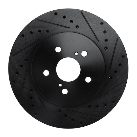 Dynamic Friction Co DFC Brake Rotor - Drilled and Slotted - Black 633-76129R