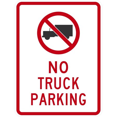 Lyle No Truck Parking (with Symbol), 18x24, High Intensity Prismatic, White G-10730-HI_18x24