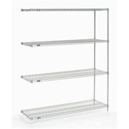 Nexel Poly-Z-Brite Wire Shelving Add-On, Clear - 60 x 24 x 54 in. 796250