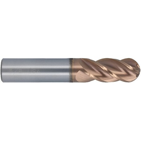 Cleveland Ball End Mill, 0.4375 in, Carbide C70913