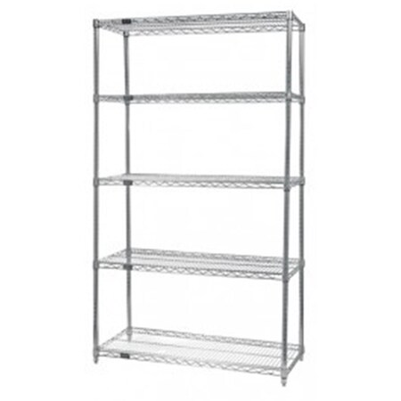 Betterbeds Stainless Steel 5 Shelf Wire Shelving Unit - 24 x 54 x 74 in. BE486638