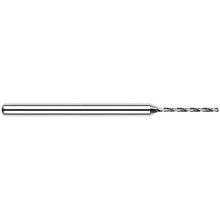 Harvey Tool Miniature Drill, 810299, Uncoated, .0531" Drill Diameter, .350" Flute Length, 1/8" Shank Diameter 810299