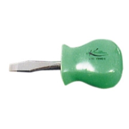 K-Tool International Stubby Slotted Screw Driver with Handle, Green KTI-19901