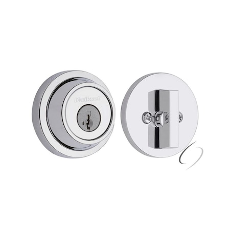 Kwikset Single Cylinder Round Deadbolt SmartKey with RCAL Latch and Dual RCS and 5303 Full Lip Strike K3 660RDT-26S.DS