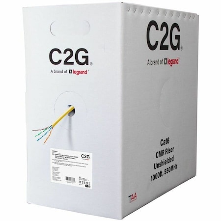C2G 1000FT CAT6 SOLID UTP CMR YELLOW TAA C2G56037