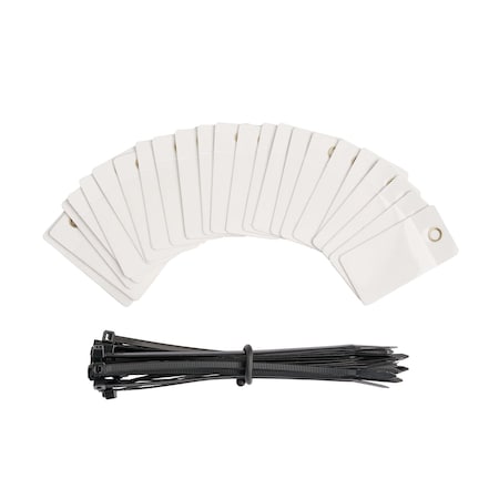 Brady Self-Laminating Blank Tags Polyester 4 in H x 2 in W White 25/PK, 25PK 101997