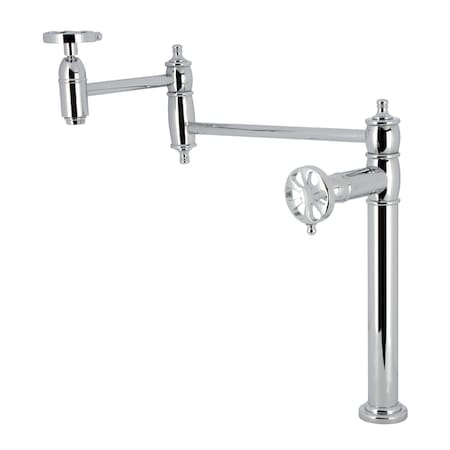 Kingston Brass Deck Mount Pot Filler Faucet, Polished Chrome KS3701RX