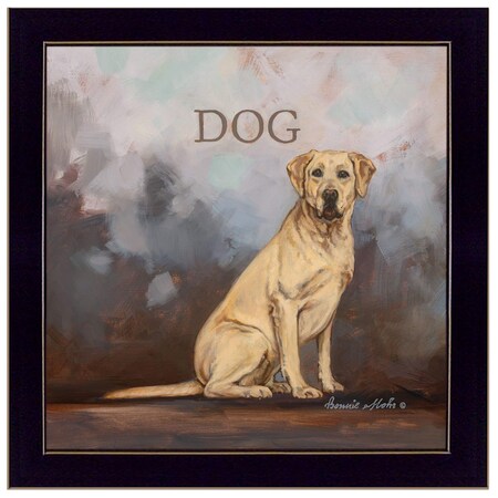 Homeroots Dakota the Dog Black Framed Print Wall Art 415339