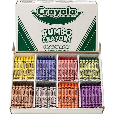 Crayola Jumbo Crayon Classpack, 8-Color Combo, 200PK 52-8389