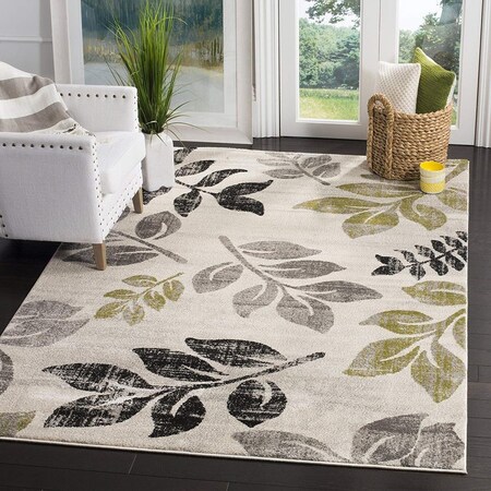 Safavieh Porcello Power Loomed Rectangle RugIvory & Green 4 ft. x 5 ft.-7 in. PRLL3729A-4
