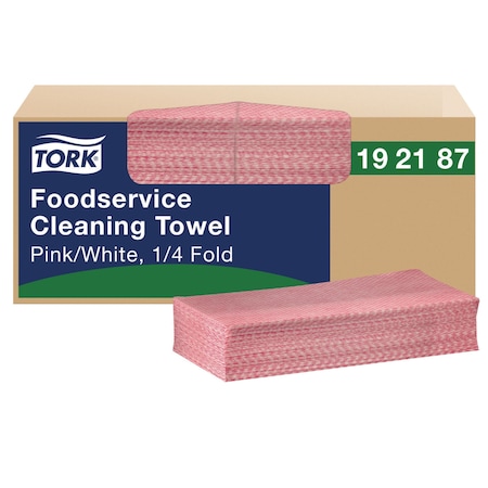 Tork Foodservice Cleaning Towel, 1-Ply, 6 x 10.75, Pink, 200 Towels 192187
