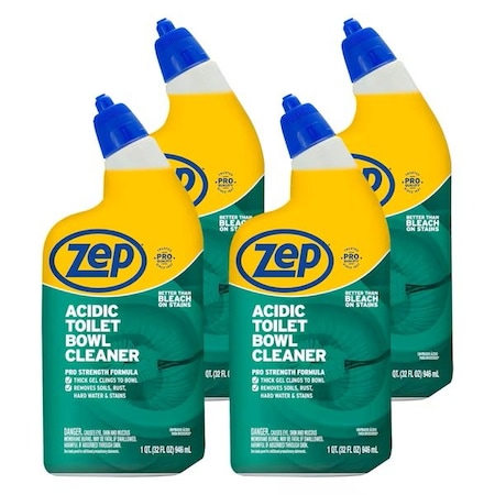 Zep ACIDIC TOILET BOWL CLEANER, QT, 4PK ZUATBC324