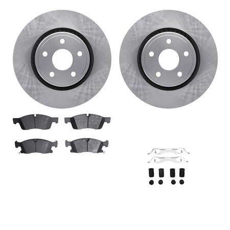 Dynamic Friction Co DFC Brake Rotor with 5000 Brake Pads and Hardware Kit 6512-42077