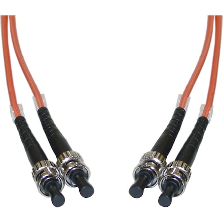 Cable Wholesale ST/UPC OM1 Duplex 2.0mm Fiber Optic Patch Cord, OFNR, Multimode 62.5/125, Orange Jacket, STST-11105